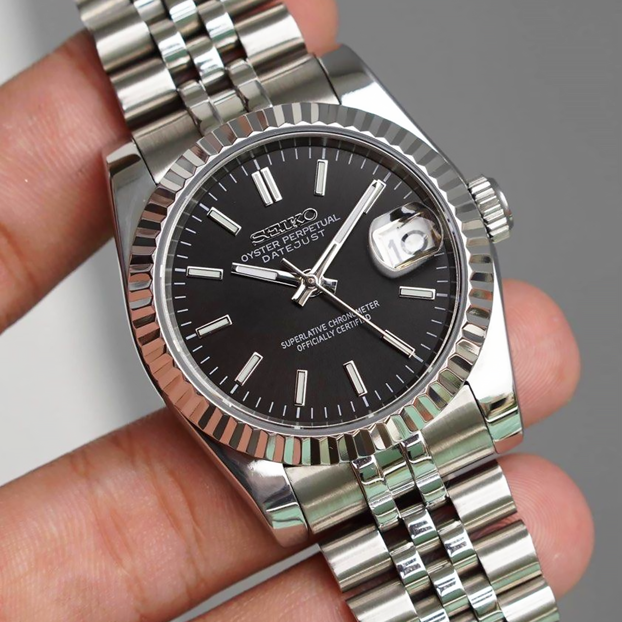 Seiko Mod Datejust | Black