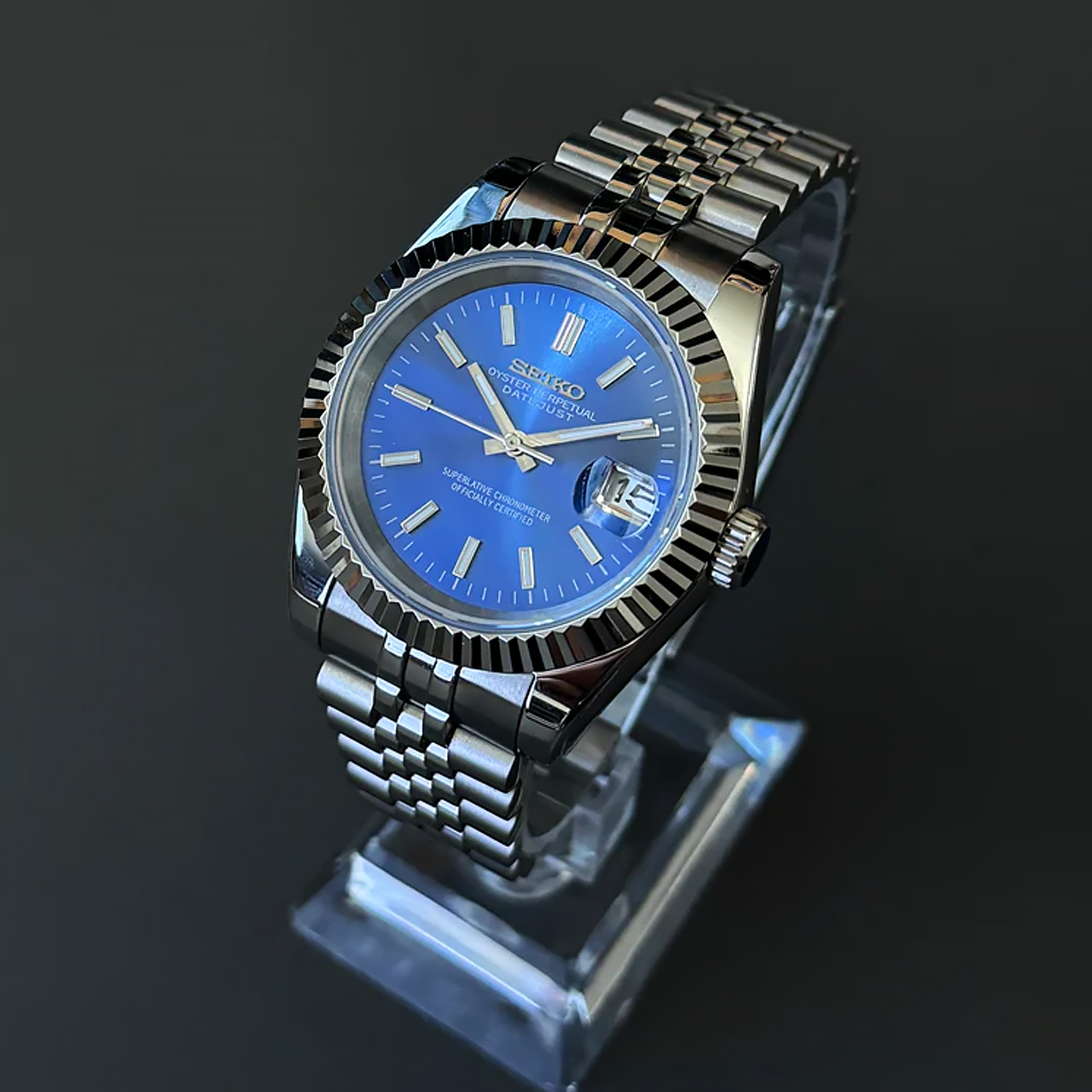 Seiko Mod Datejust | Blue