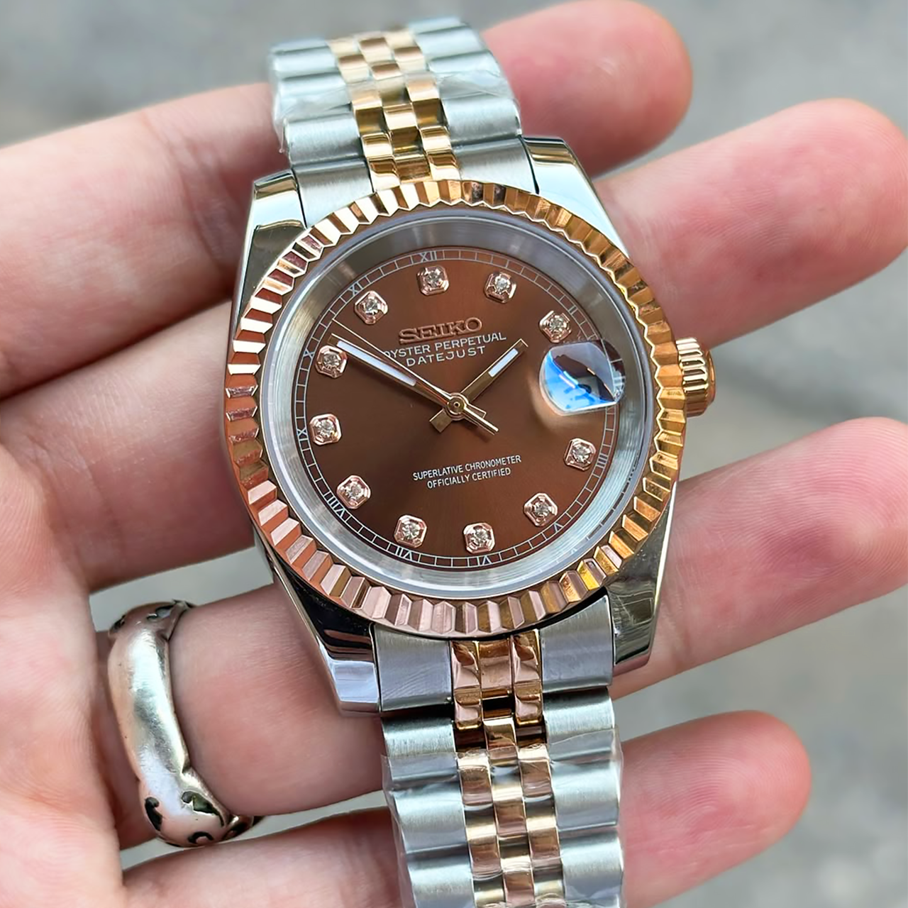 Seiko Mod Datejust | Chocolate Diamond