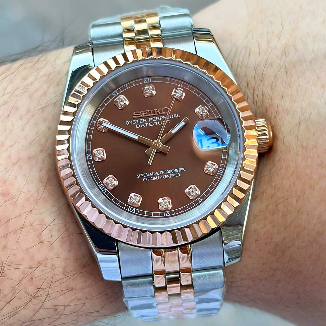 Seiko Mod Datejust | Chocolate Diamond