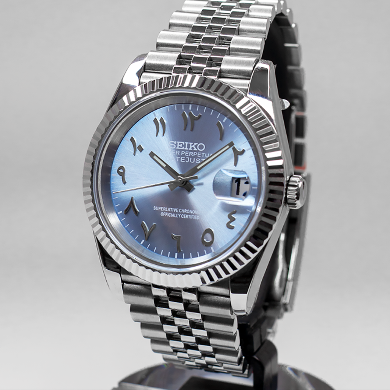 Seiko Mod Datejust | Ice Blue Arabic