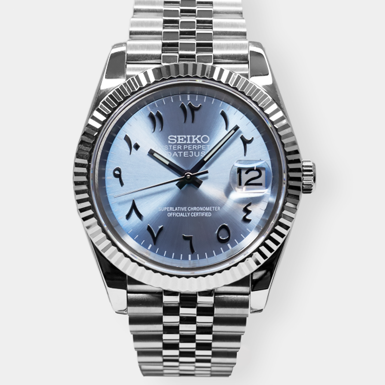 Seiko Mod Datejust | Ice Blue Arabic