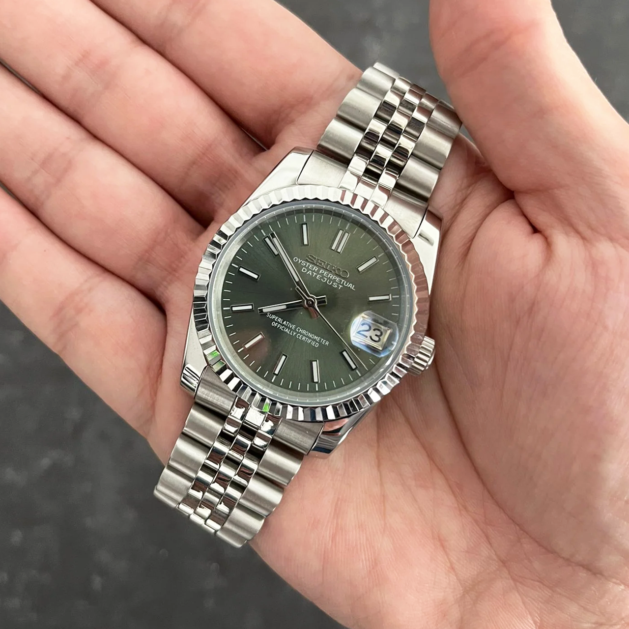 Seiko Mod Datejust | Mint Green