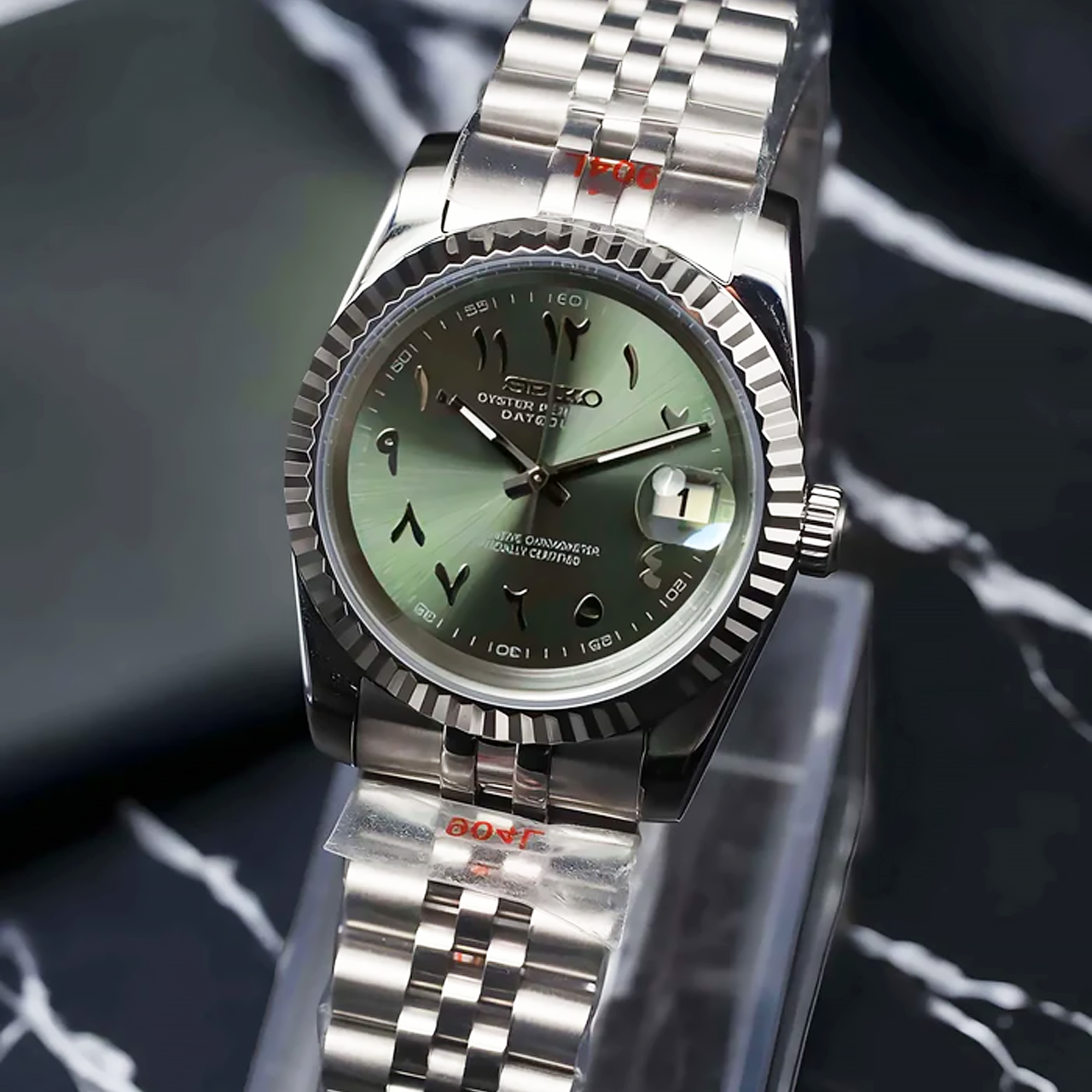 Seiko Mod Datejust | Olive Green Arabic
