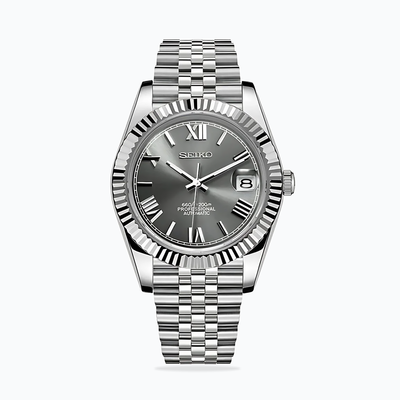 Seiko Mod Datejust | Roman Grey