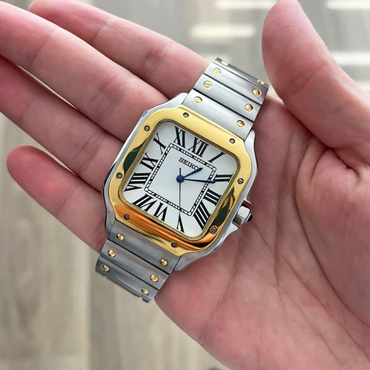 Seiko Mod Santos | Gold Silver