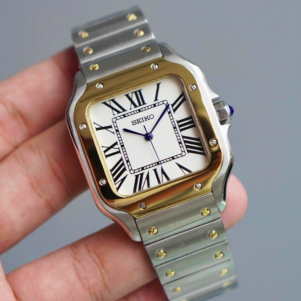 Seiko Mod Santos | Gold Silver