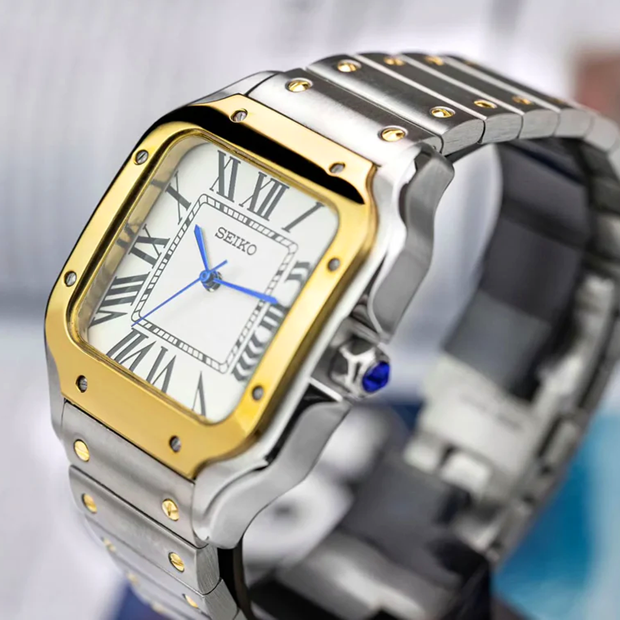 Seiko Mod Santos | Gold Silver