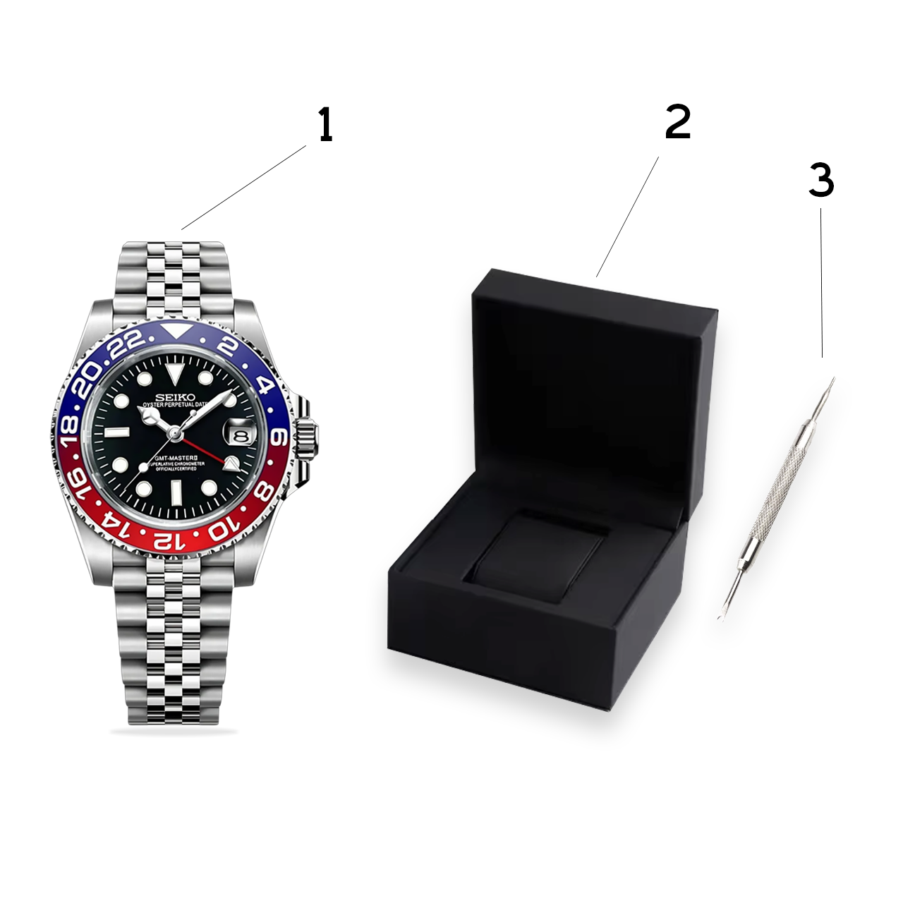 Seiko Mod watch, with free watch box and free link remover tool