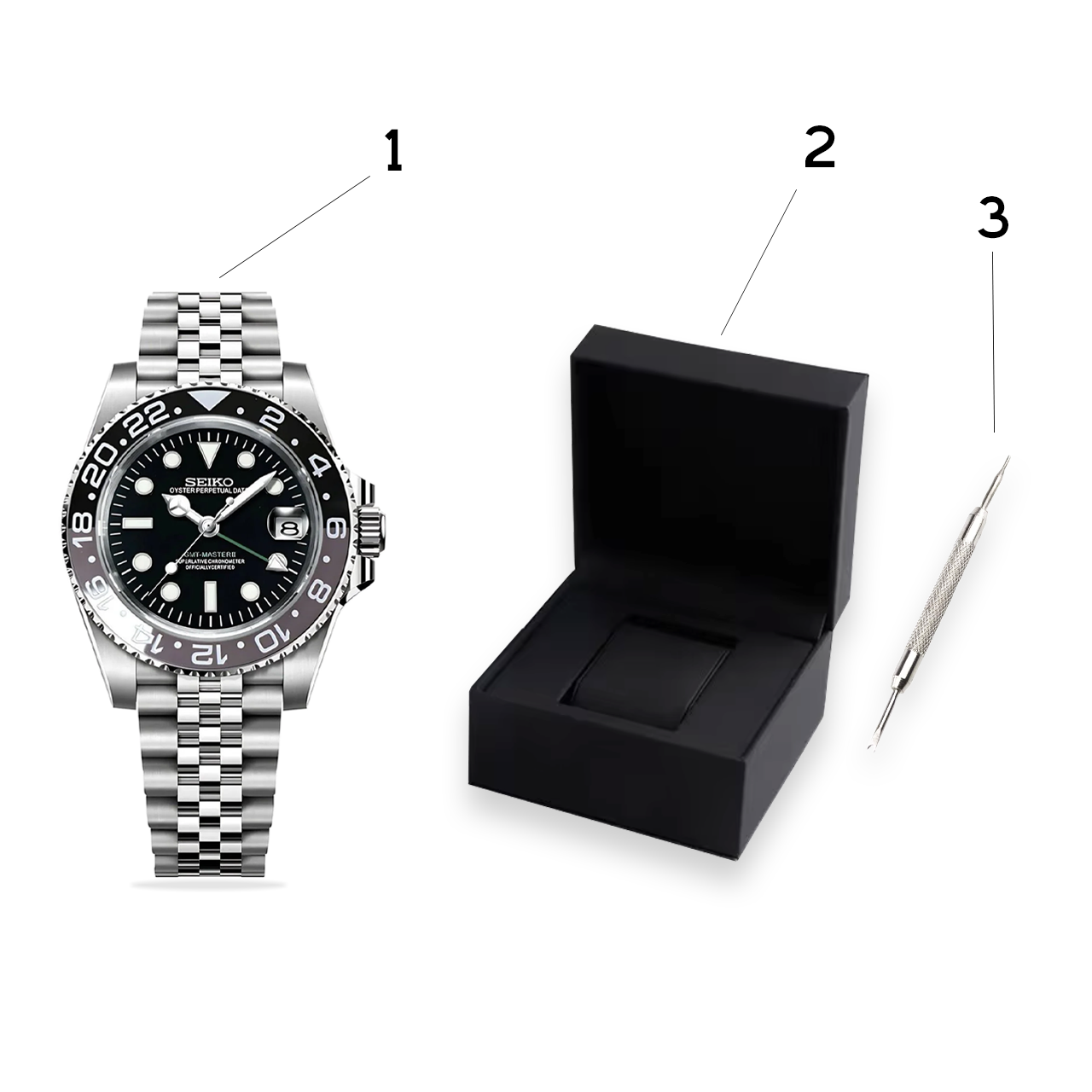 Seiko Mod watch, with free watch box and free link remover tool