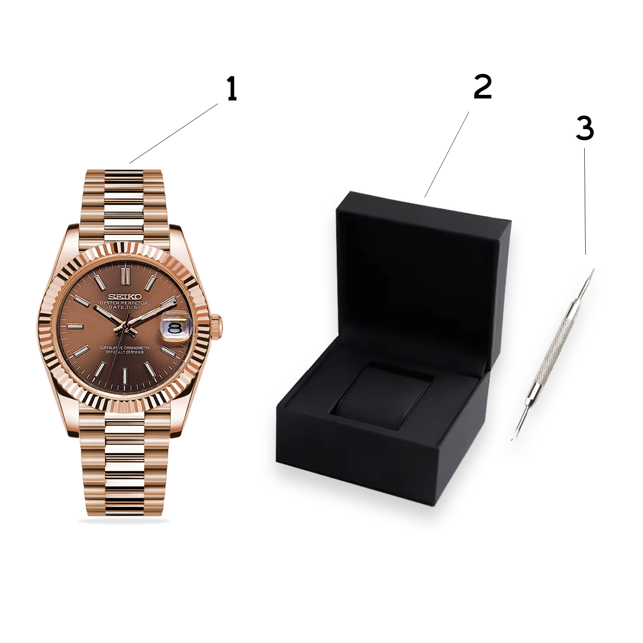 Seiko Mod watch, with free watch box and free link remover tool