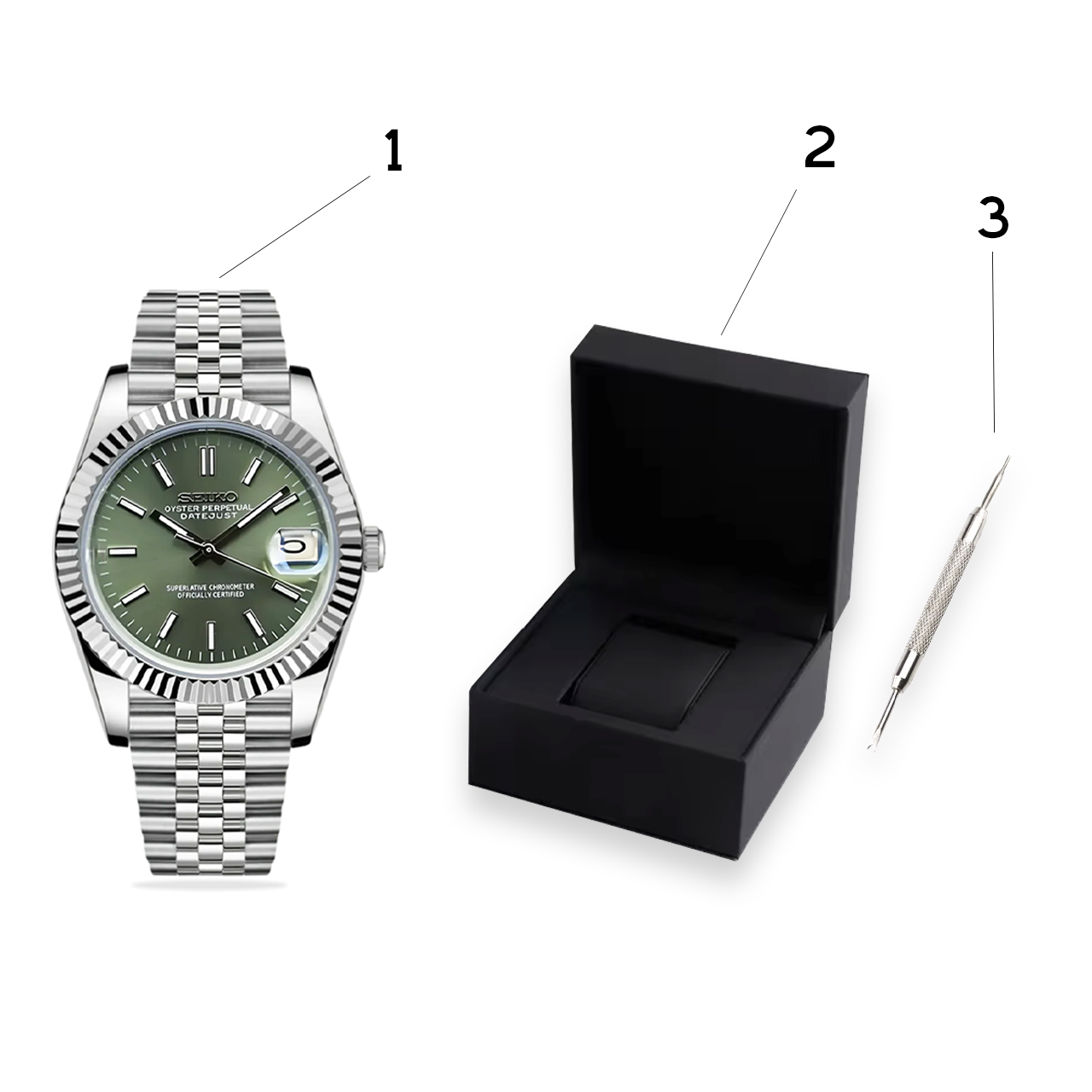 Seiko Mod watch, with free watch box and free link remover tool