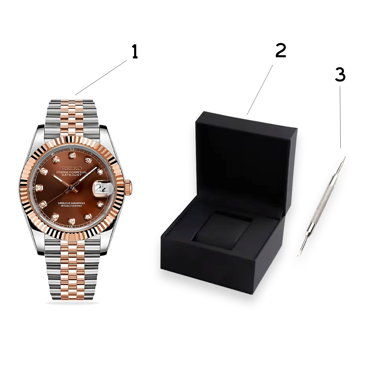 Seiko Mod watch, with free watch box and free link remover tool