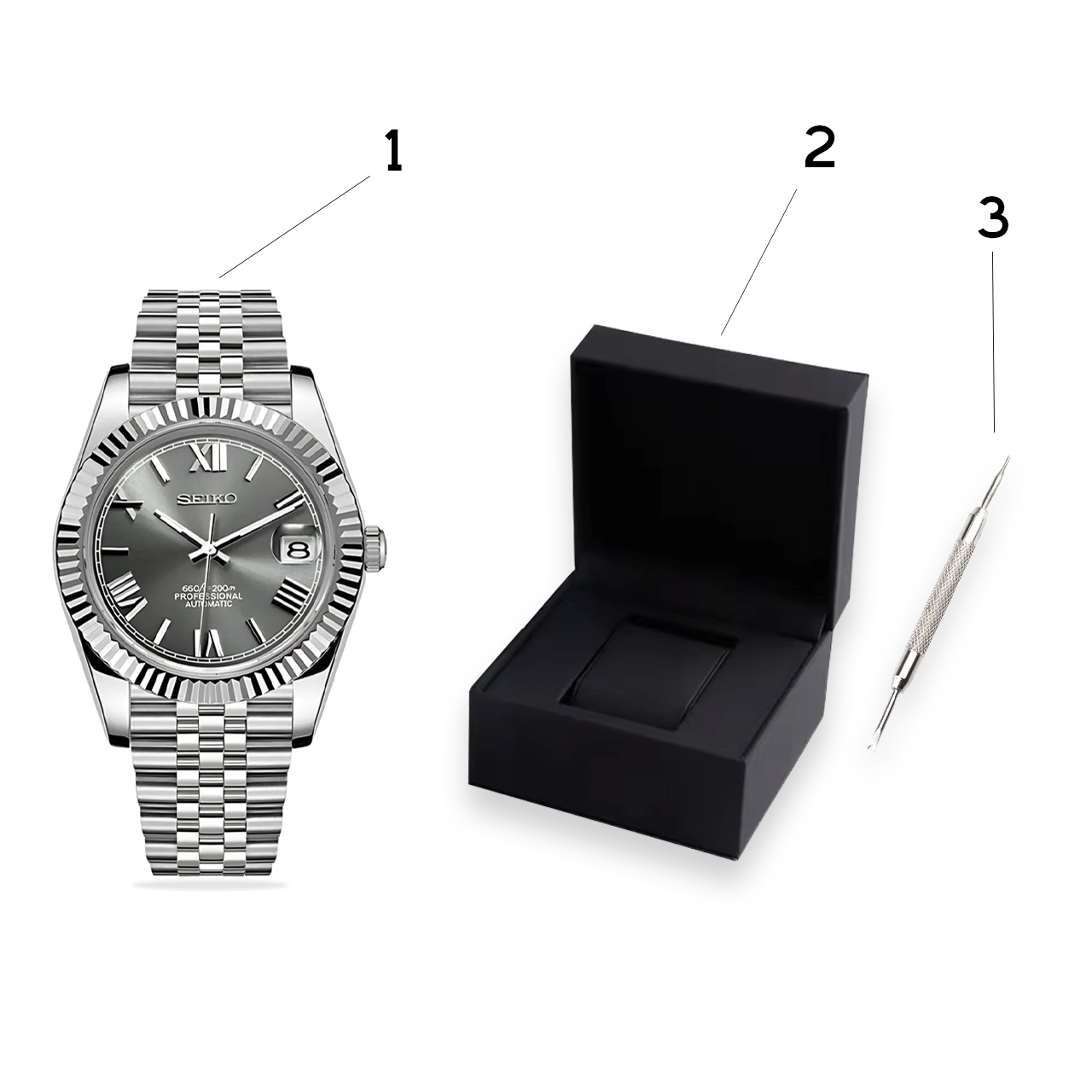Seiko Mod watch, with free watch box and free link remover tool
