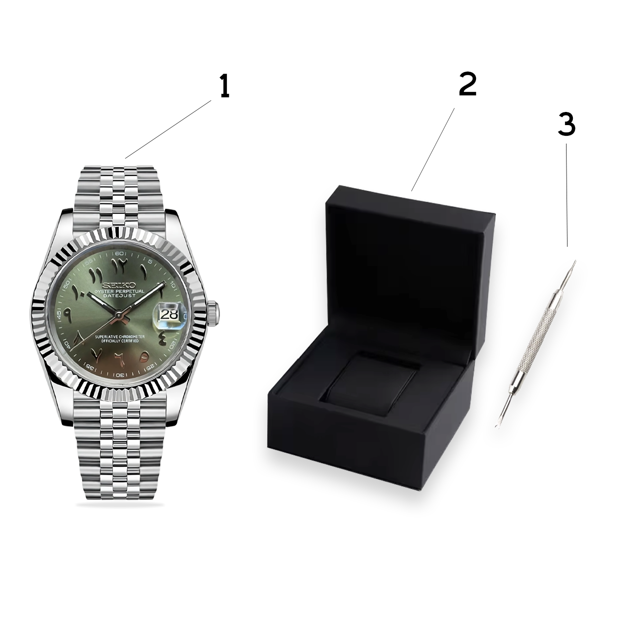 Seiko Mod watch, with free watch box and free link remover tool