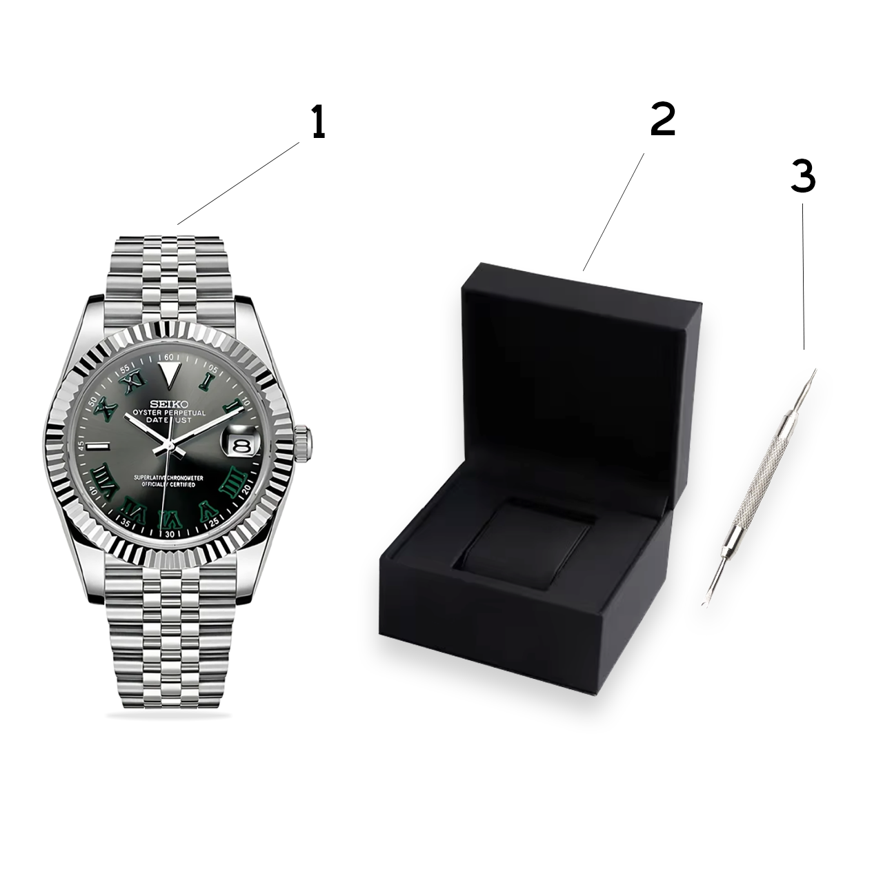 Seiko Mod watch, with free watch box and free link remover tool
