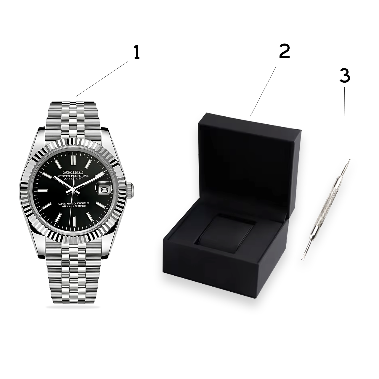 Seiko Mod watch, with free watch box and free link remover tool