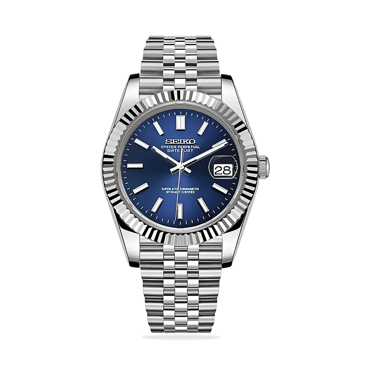 Seiko Mod Datejust Blue Watch, high quality, comfortable, and versatile