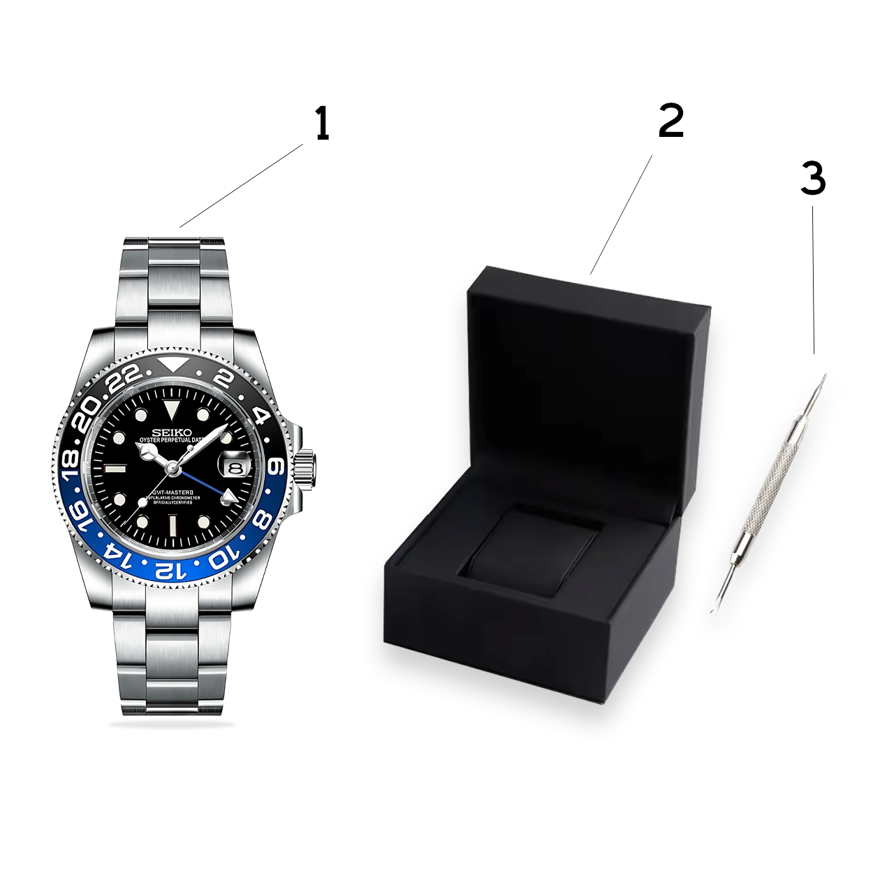 Seiko Mod watch, with free watch box and free link remover tool