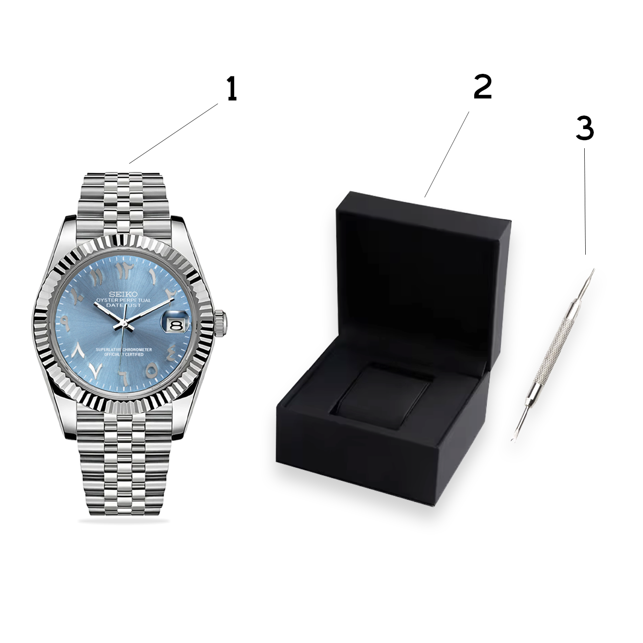 Seiko Mod watch, with free watch box and free link remover tool