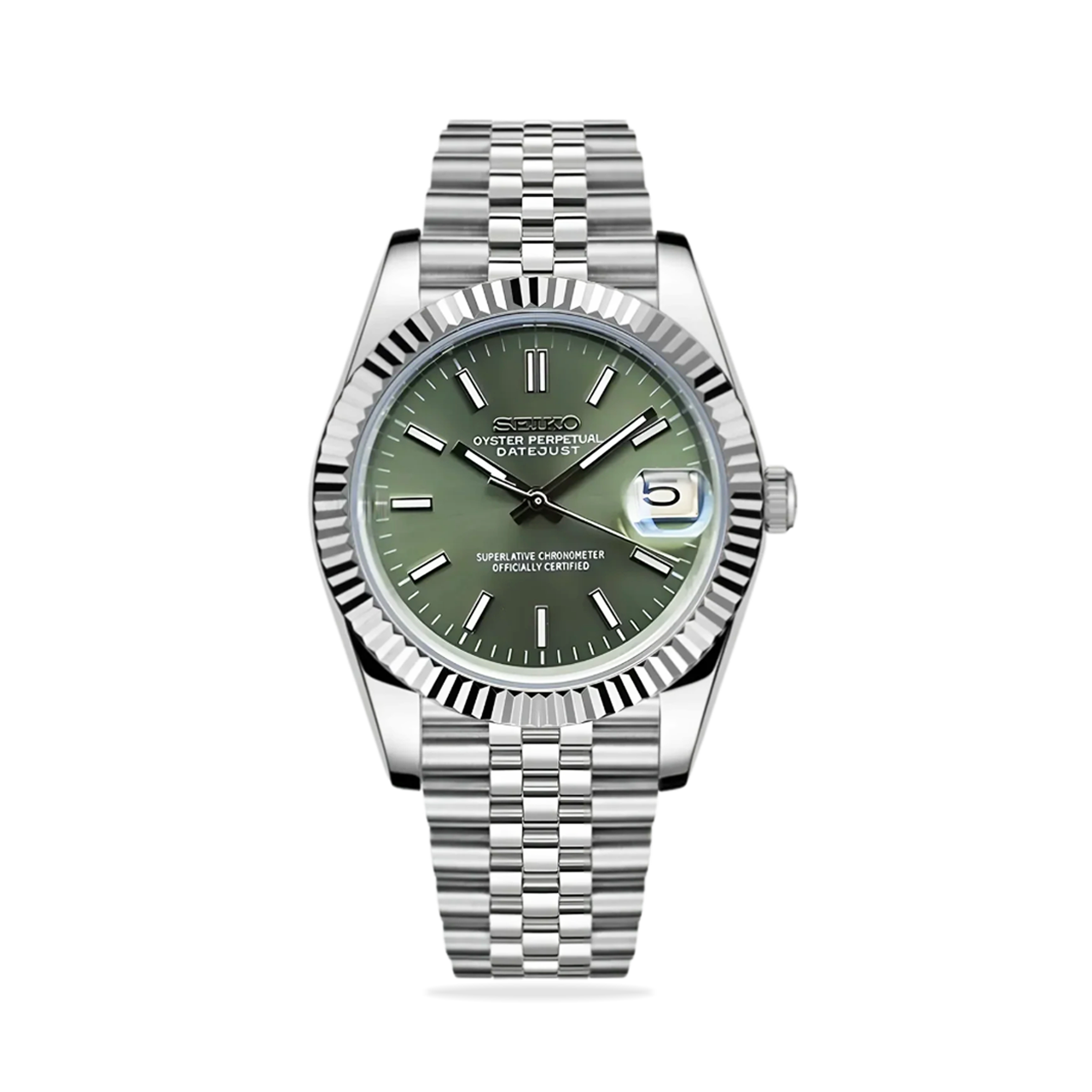 Seiko Mod Datejust Mint Green Watch, high quality, comfortable, and versatile