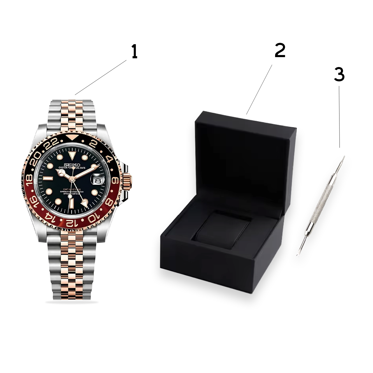 Seiko Mod watch, with free watch box and free link remover tool