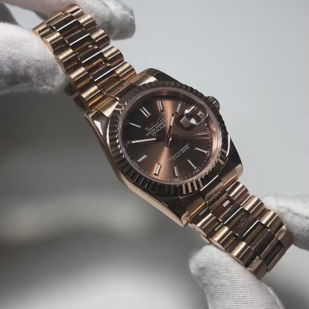 Seiko Mod Datejust | Rose Gold Chocolate